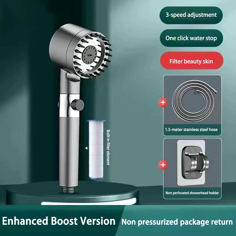 New Portable Shower Head 3 Modes High Pressure Showerhead Filter Rainfall Faucet Tap Bathroom Bath Home Innovative Accessory