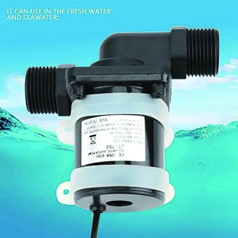 JT-750 DC 12V 24V Brushless Solar Motor Water Pump Water Heater Shower Floor Heating Booster Pump Micro Submersible Water Pump