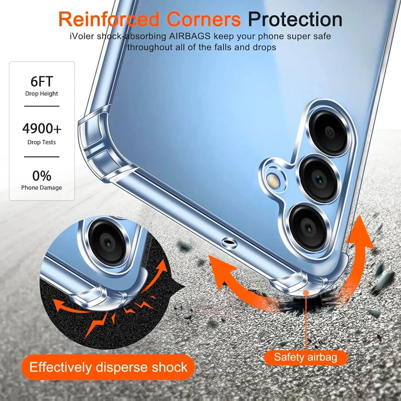 Luxury Clear Phone Case For Samsung Galaxy A56 A36 A15 A25 A35 A55 A14 A23 A54 A03 A13 A23 A33 A53 A73 A32 A52 A72 Back Cover