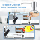 Sink Liquid Soap Dispenser Pump Stainless Steel 500ML Liquid Soap Bottle Sink Mount Hand Pressure Soap Dispenser Bottle Kitch