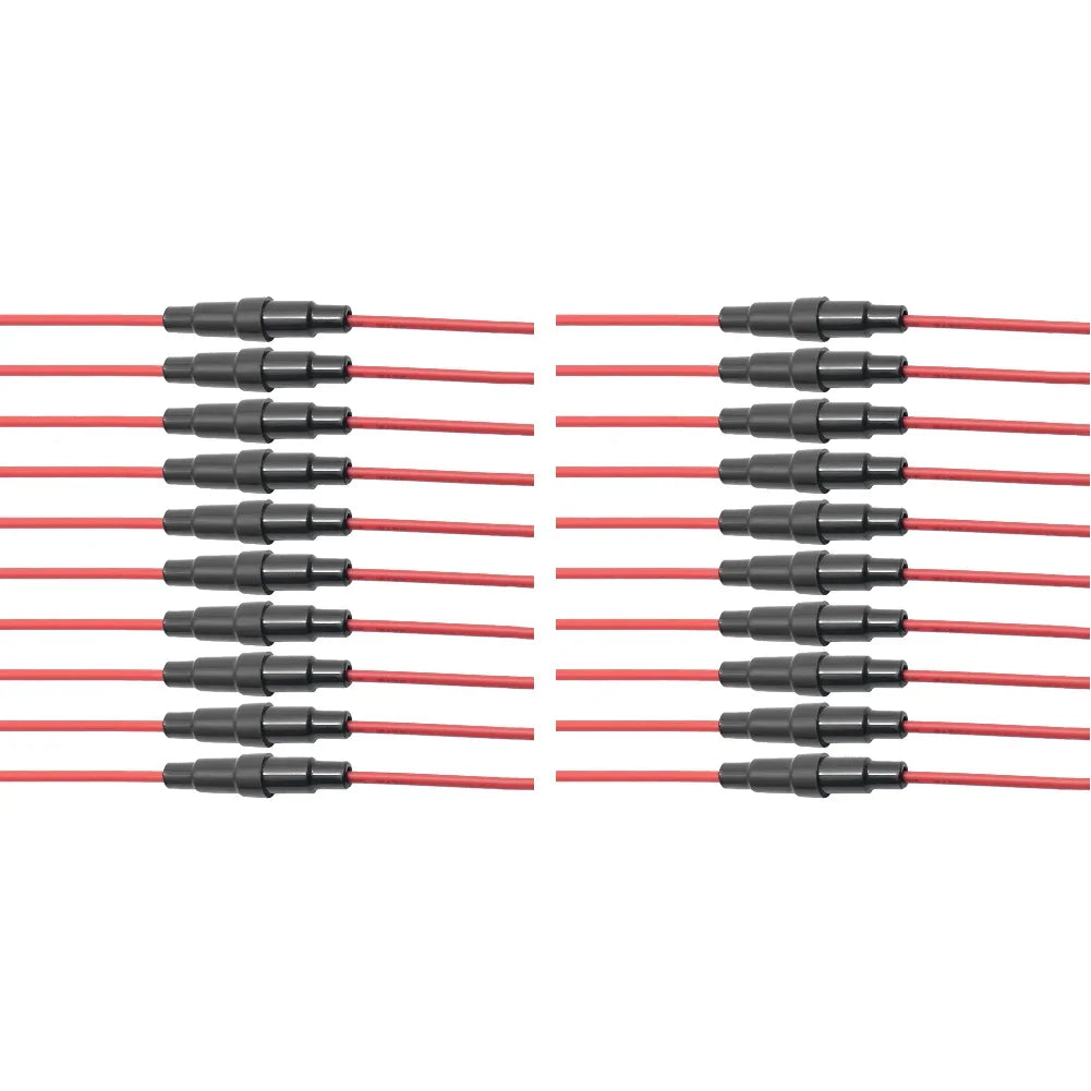 10-100pc Quick Impact Glass Fuse Holder Preventing Short Circuits Wire Line Holder 5x20/6x30mm Glass Tube Fuse Holder Auto Parts
