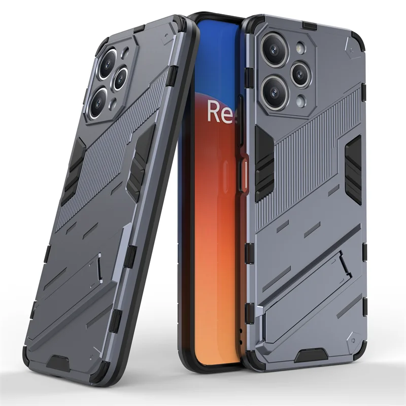 For Xiaomi Redmi 12 Case for Xiaomi Redmi 12 Cover Protective Punk Armor Capa Shell Kickstand Phone Cover for Xiaomi Redmi 12 4G