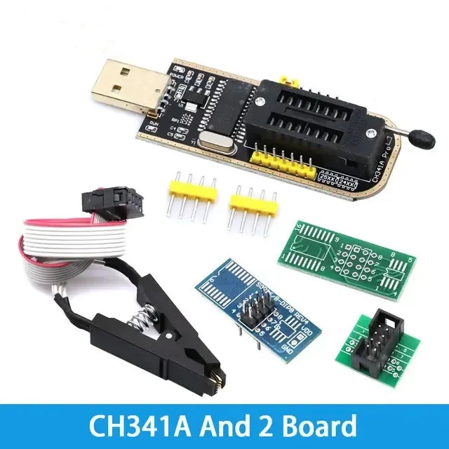 SOP8 SOIC8 Test Clip For EEPROM 93CXX / 25CXX / 24CXX Adapter + CH341A 24 25 Series Flash BIOS USB Programmer Module DIY Kit