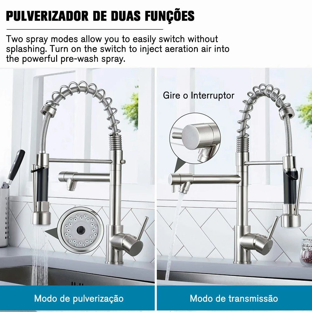 Modern Kitchen Faucet with Versatile Articulated Spray,Wall Mounted Faucet