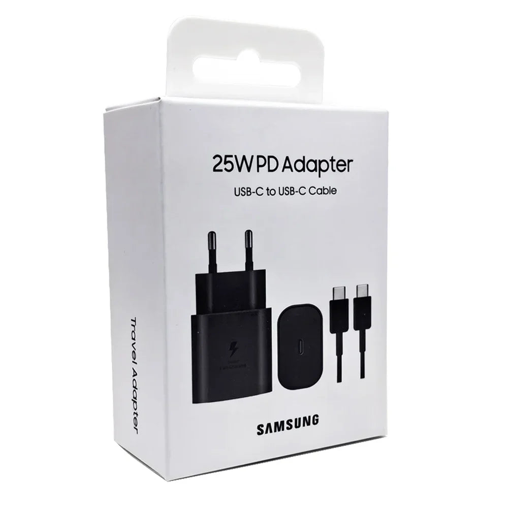 For Samsung 25W Super Fast Charger Galaxy S24FE S24Ultra S23 S22 FLip Fold 2 3 4 5 6 A06 A16 A15 A35 A55 Adapter Quick Charging