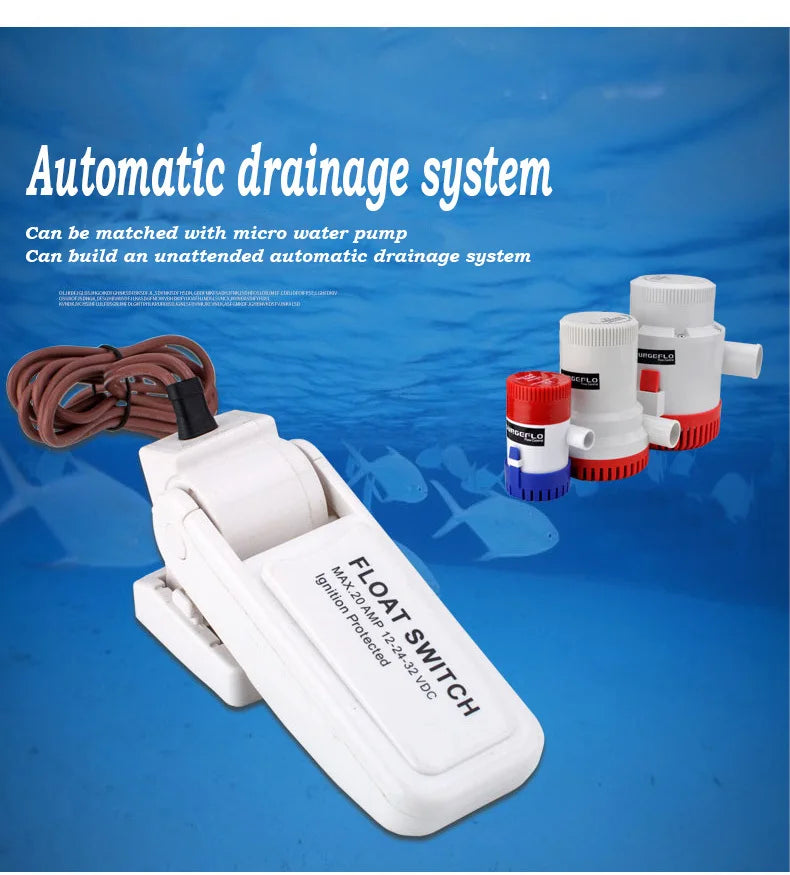Water Pump Switch DC 12V Automatic Electric Boat Marine Bilge Pump Float Water Level Controller Flow Sensor Switch Hardware