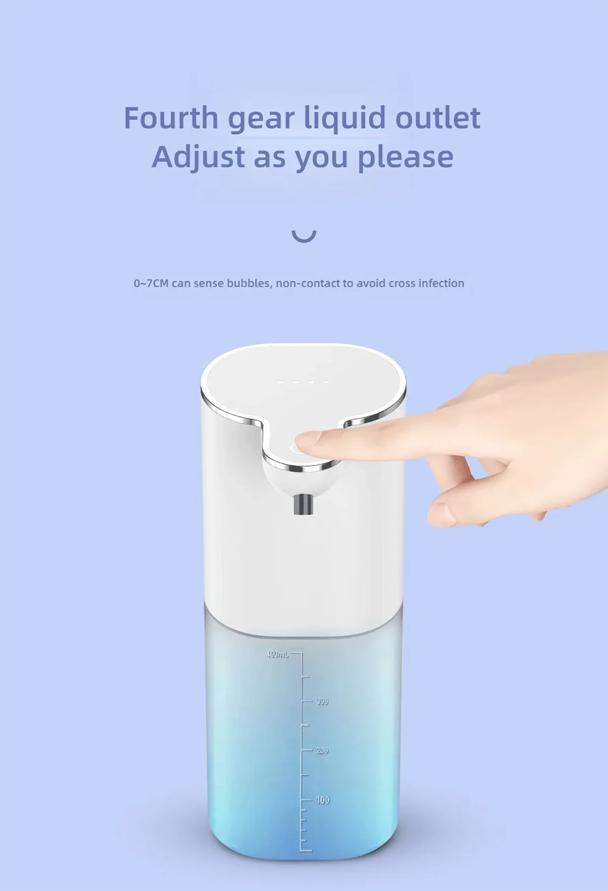 400ml Automatic Soap Dispenser USB Rechargeable 4 Modes Touchless Smart Washing Hand Machine Wall Mounted Soap Dispenser