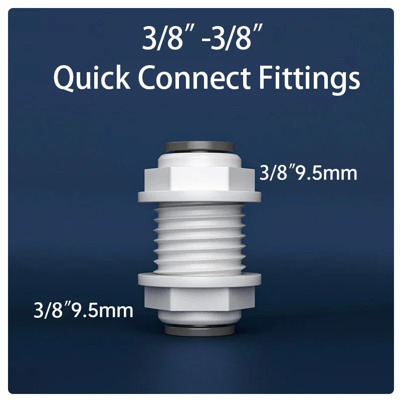 Straight Ro Quick Water Fitting 3/8" Hose Pipe 1/2" Male Female Thread Coupling Connector Water Filter Reverse Osmosis Parts
